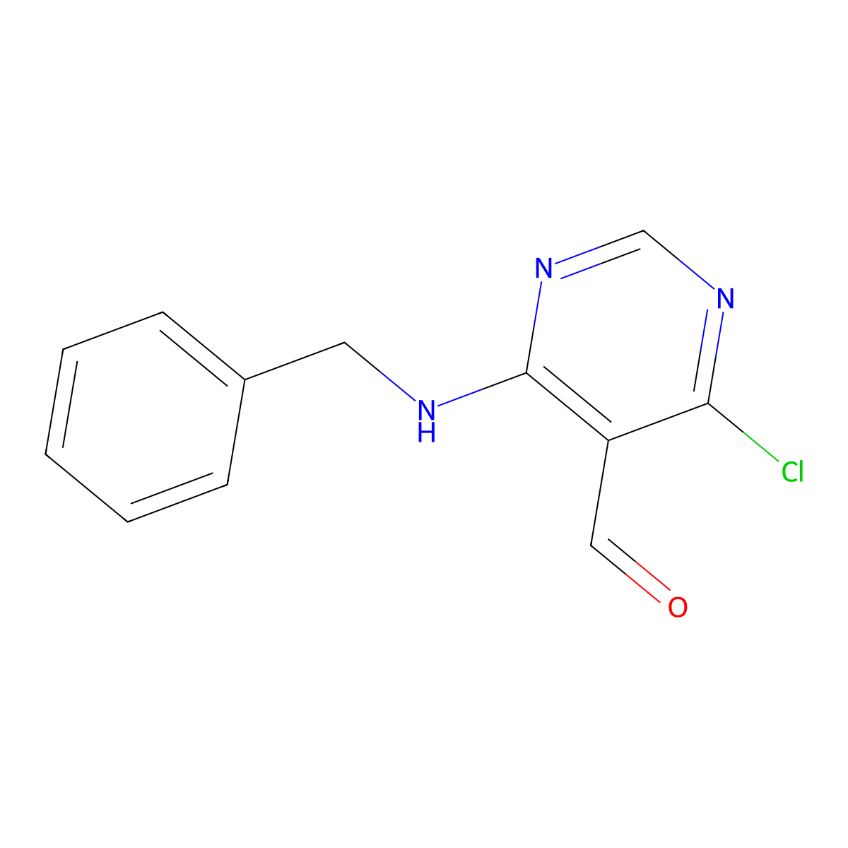 4-(Benzylamino)-6-chloro-5-pyrimidinecarbaldehyde molecular structure, CAS 59311-82-9