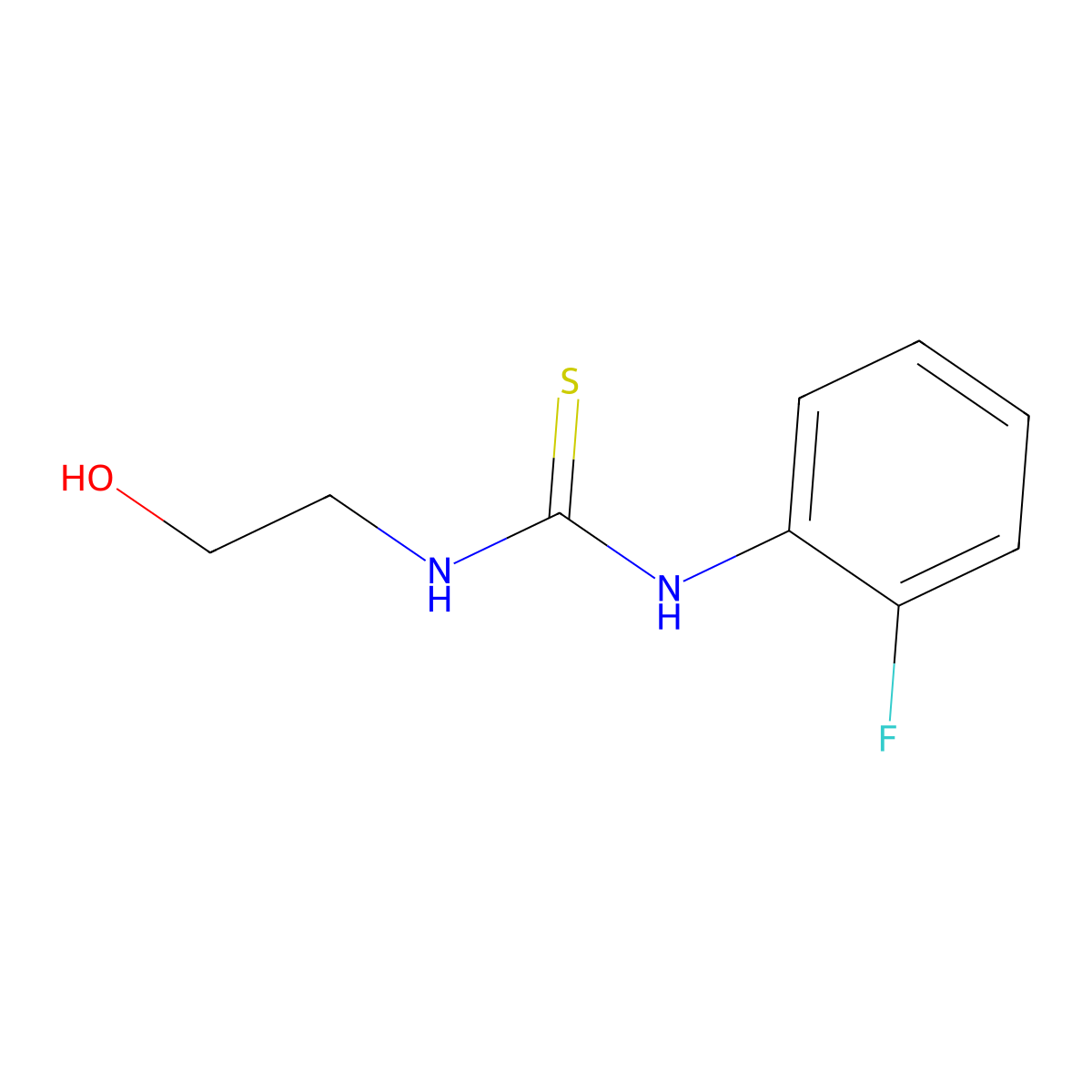 1-(2-Fluorophenyl)-3-(2-hydroxyethyl)thiourea molecular structure, CAS 59312-30-0