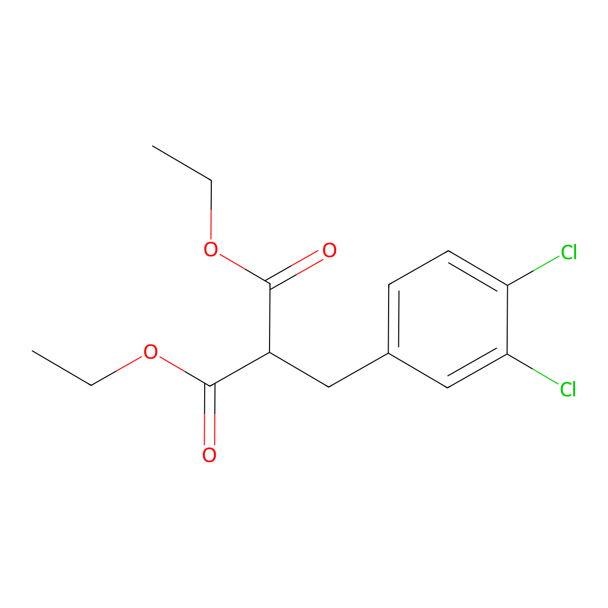 1,3-Diethyl 2-[(3,4-dichlorophenyl)-methyl]propanedioate molecular structure, CAS 59315-14-9