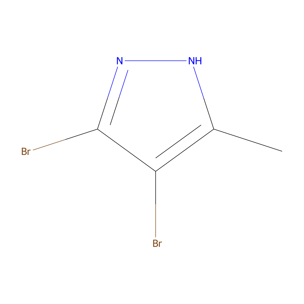 3,4-dibromo-5-methyl-1H-pyrazole molecular structure, CAS 5932-19-4