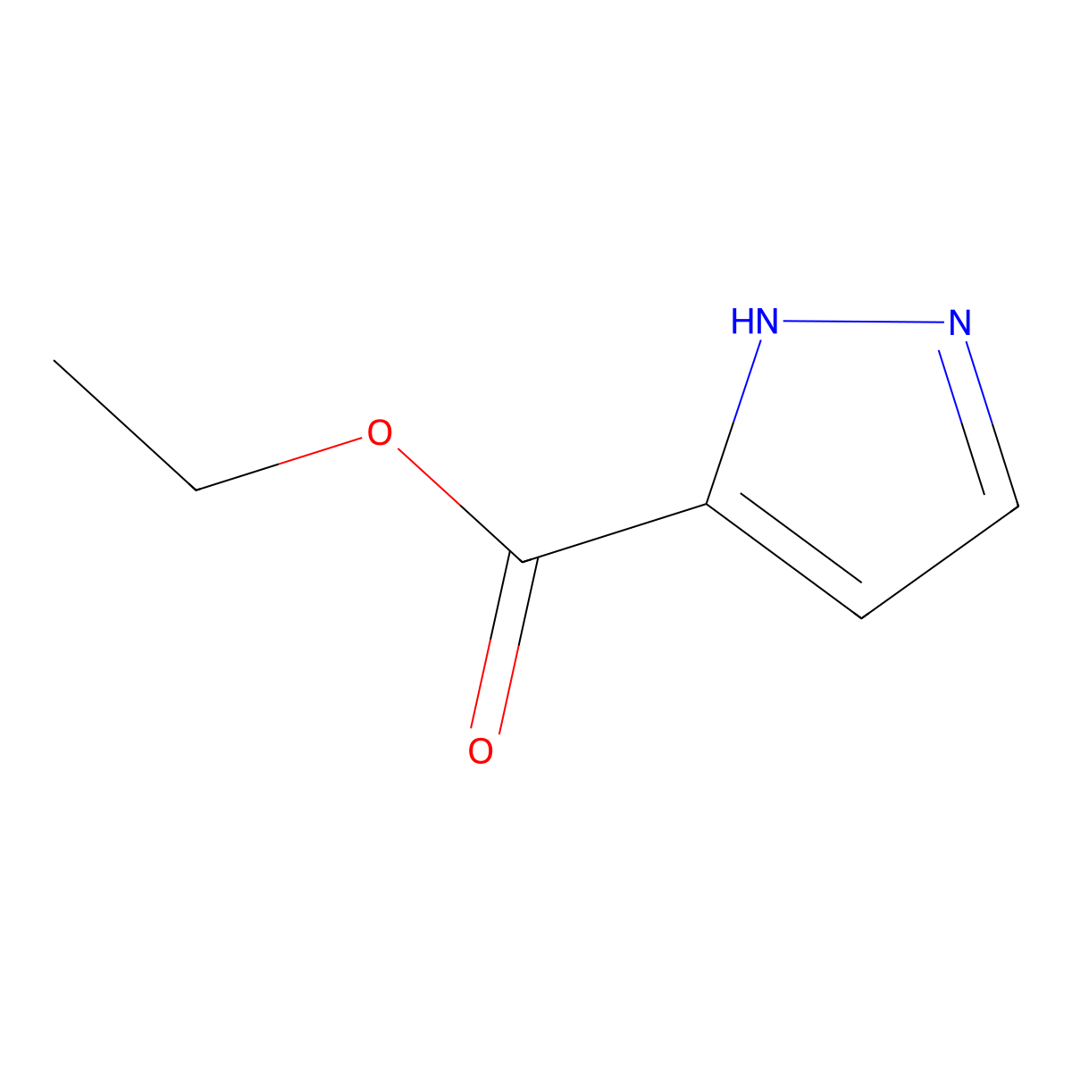 Ethyl 1H-pyrazole-3-carboxylate molecular structure, CAS 5932-27-4