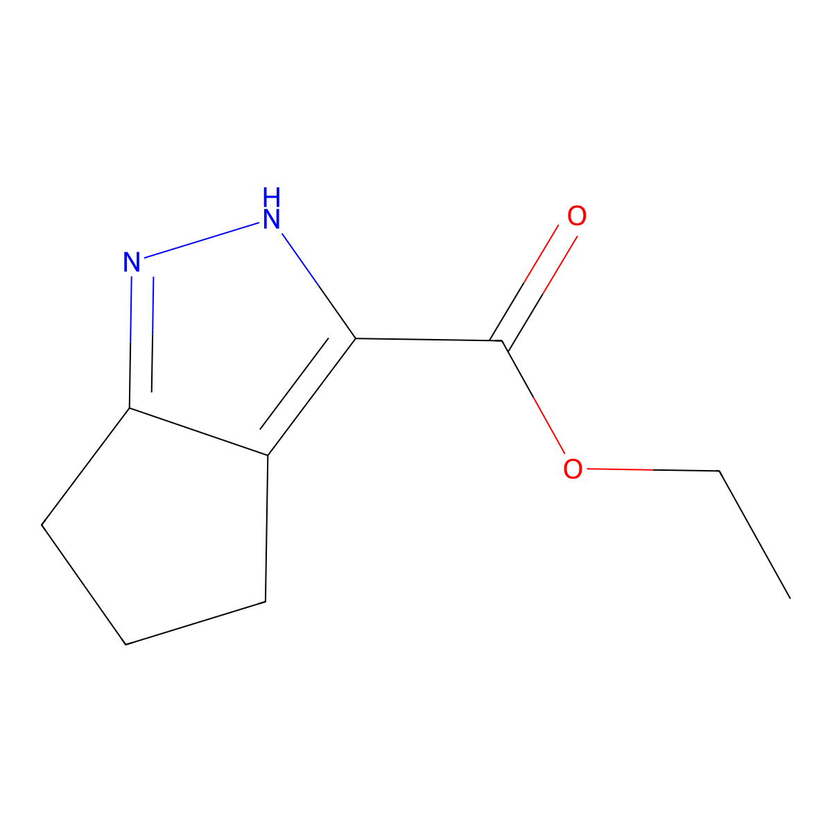Ethyl 1H,4H,5H,6H-cyclopenta[c]pyrazole-3-carboxylate molecular structure, CAS 5932-31-0