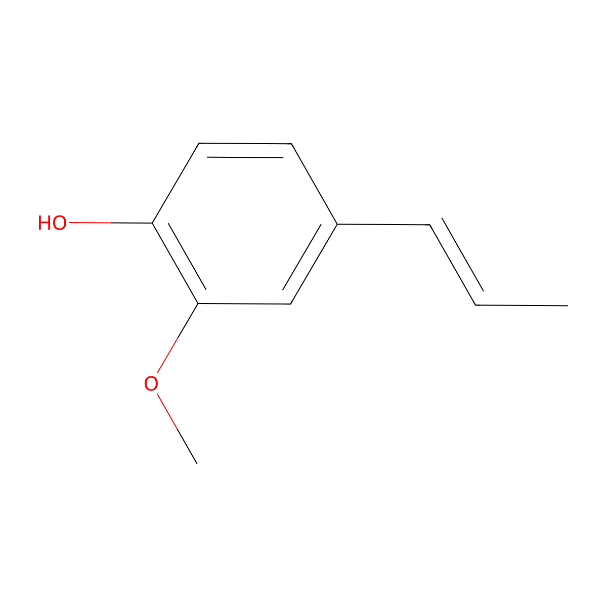 Isoeugenol molecular structure, CAS 5932-68-3