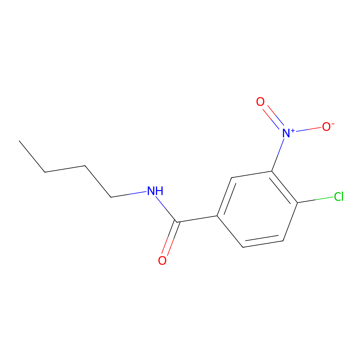 N-butyl-4-chloro-3-nitrobenzamide molecular structure, CAS 59320-12-6