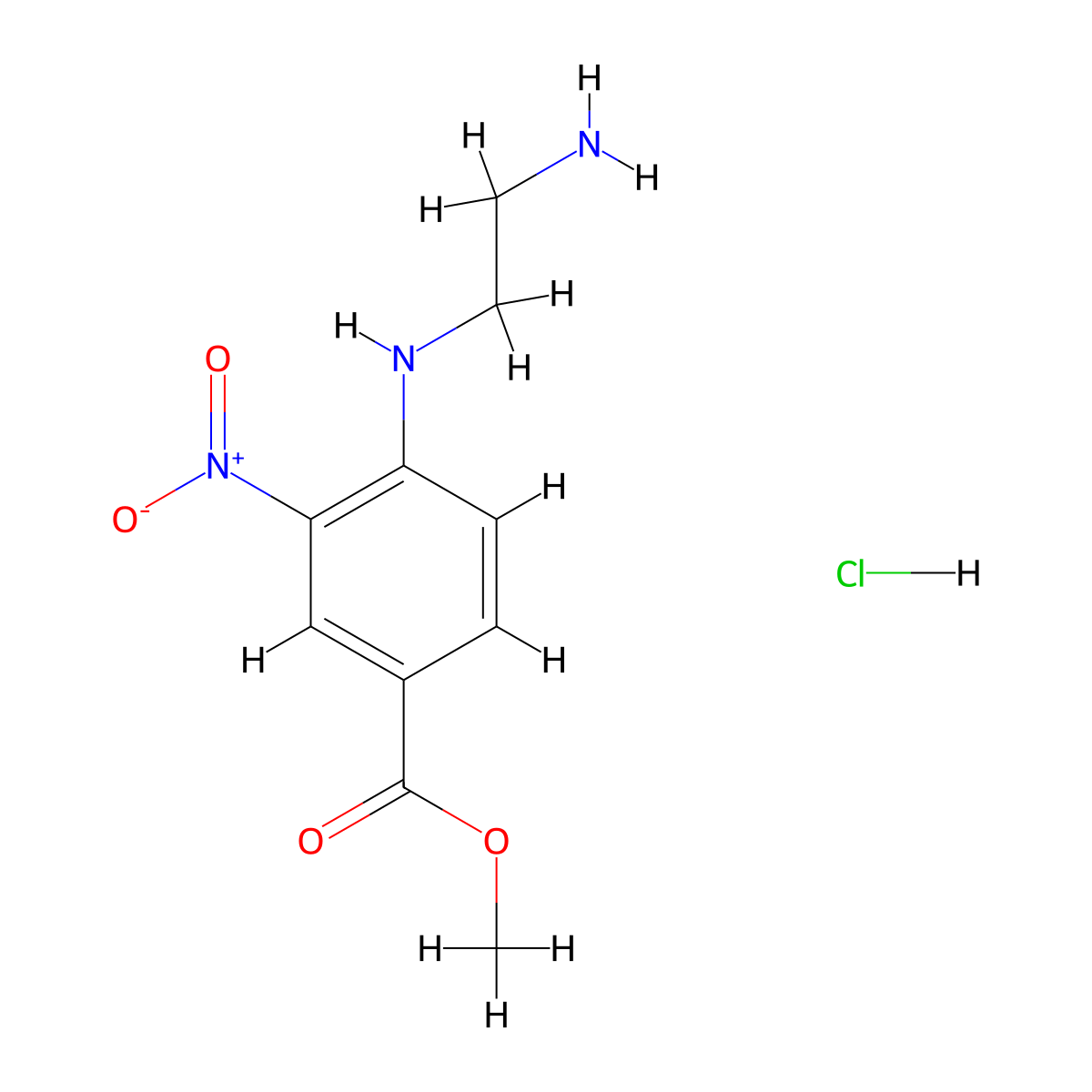 Methyl 4-[(2-aminoethyl)amino]-3-nitrobenzoate hydrochloride molecular structure, CAS 59320-42-2