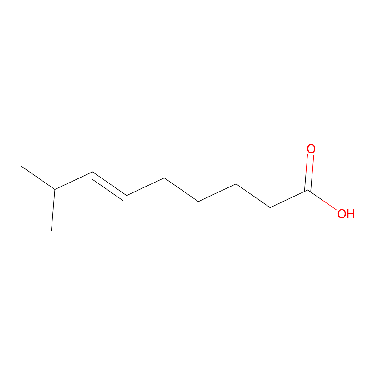 (6E)-8-Methyl-6-nonenoic acid molecular structure, CAS 59320-77-3
