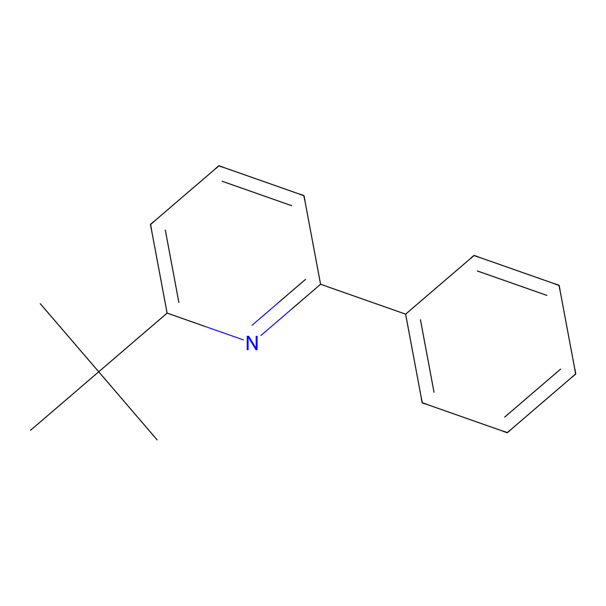 Pyridine, 2-(1,1-dimethylethyl)-6-phenyl- molecular structure, CAS 59321-55-0