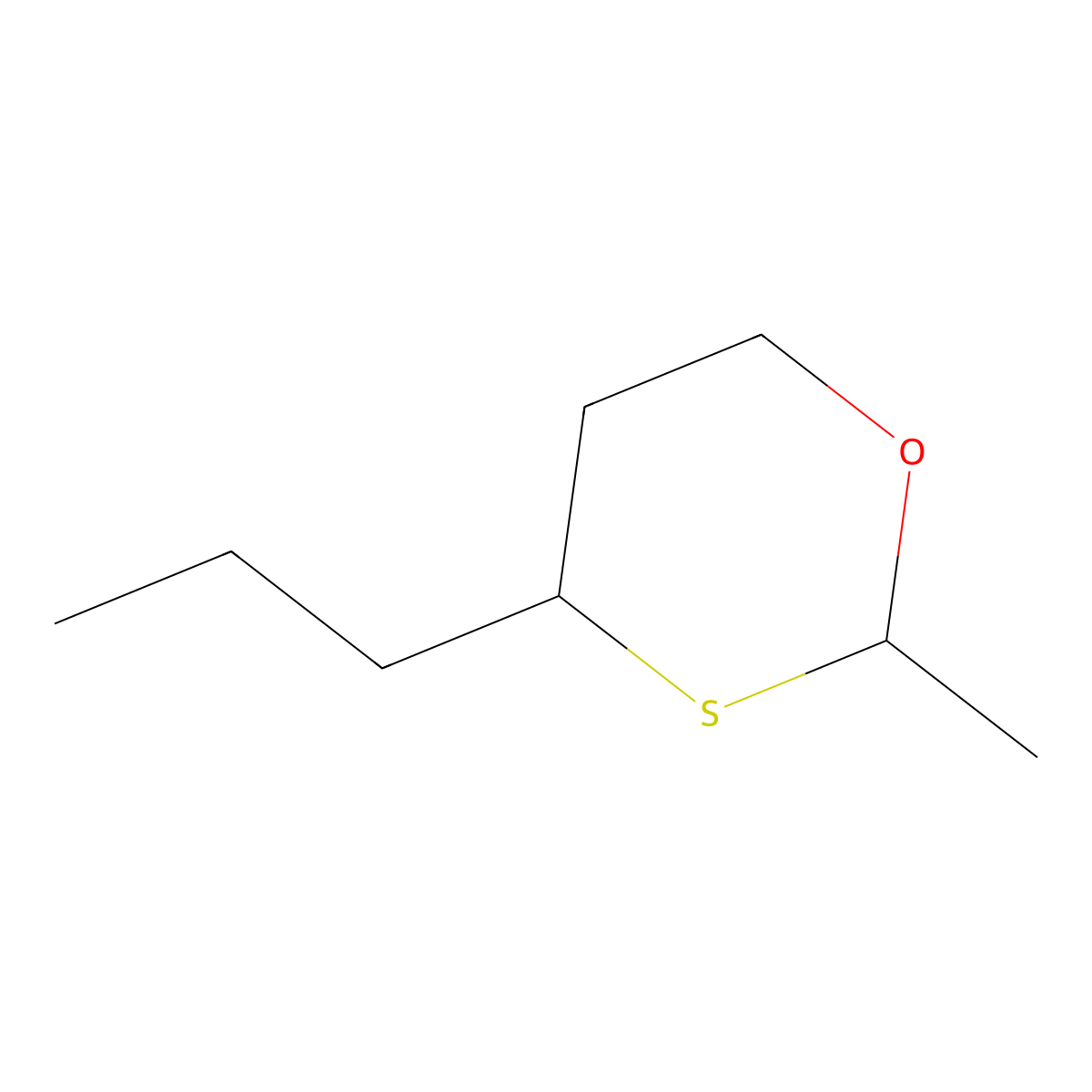 cis-2-Methyl-4-propyl-1,3-oxathiane molecular structure, CAS 59323-76-1