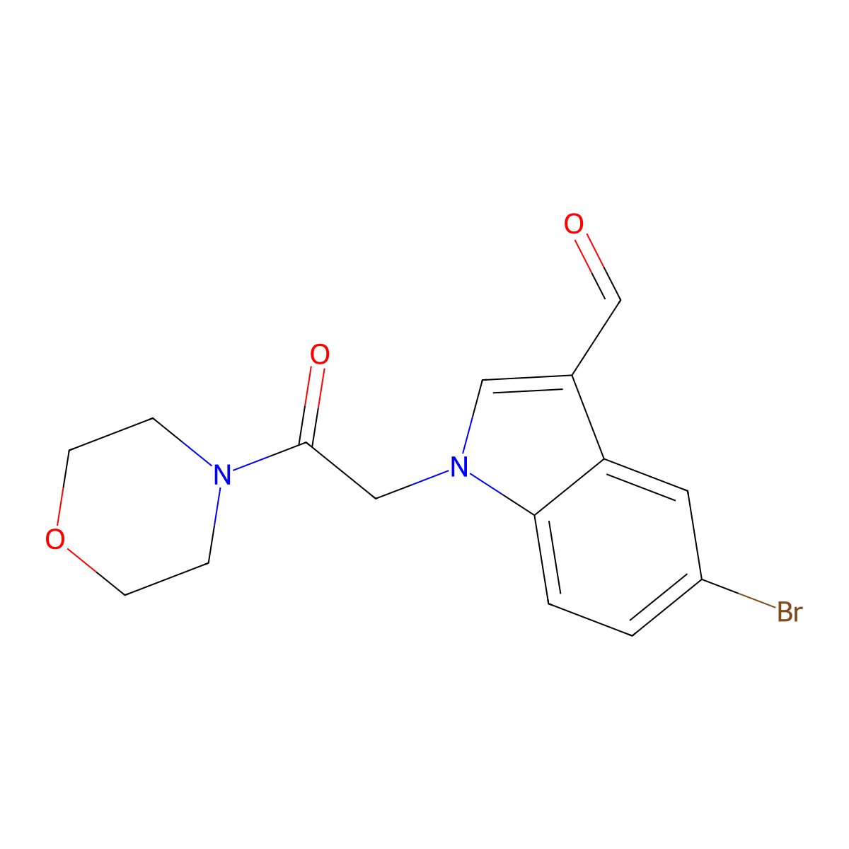 5-bromo-1-[2-(morpholin-4-yl)-2-oxoethyl]-1H-indole-3-carbaldehyde molecular structure, CAS 593236-08-9