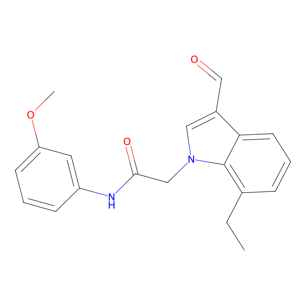 1H-Indole-1-acetamide,7-ethyl-3-formyl-N-(3-methoxyphenyl)-(9CI) molecular structure, CAS 593236-75-0