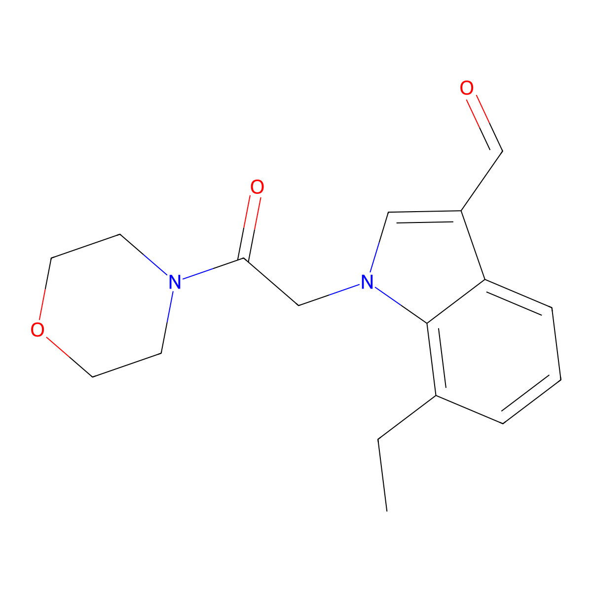 7-Ethyl-1-(2-morpholin-4-yl-2-oxoethyl)indole-3-carbaldehyde molecular structure, CAS 593237-23-1