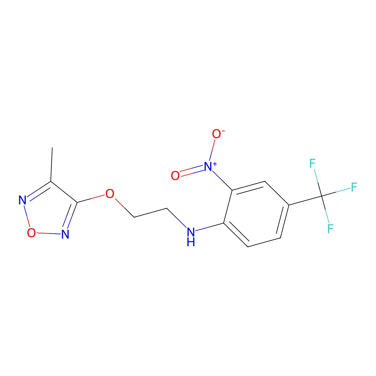 N-[2-[(4-methyl-1,2,5-oxadiazol-3-yl)oxy]ethyl]-2-nitro-4-(trifluoromethyl)aniline molecular structure, CAS 593237-41-3