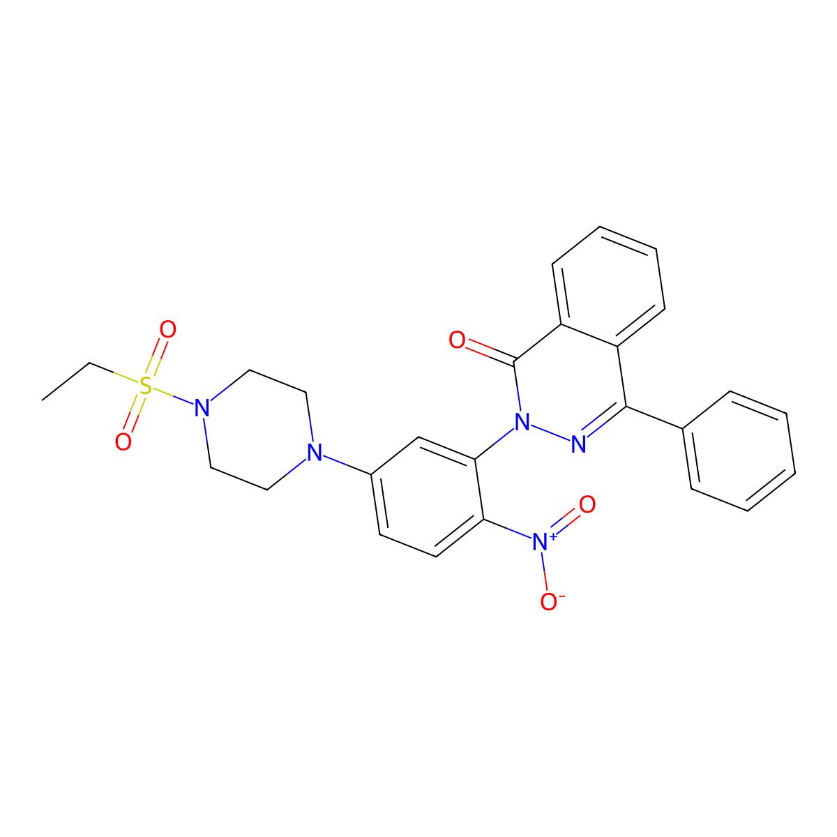 2-[5-(4-Ethylsulfonylpiperazin-1-yl)-2-nitrophenyl]-4-phenylphthalazin-1-one molecular structure, CAS 593237-63-9