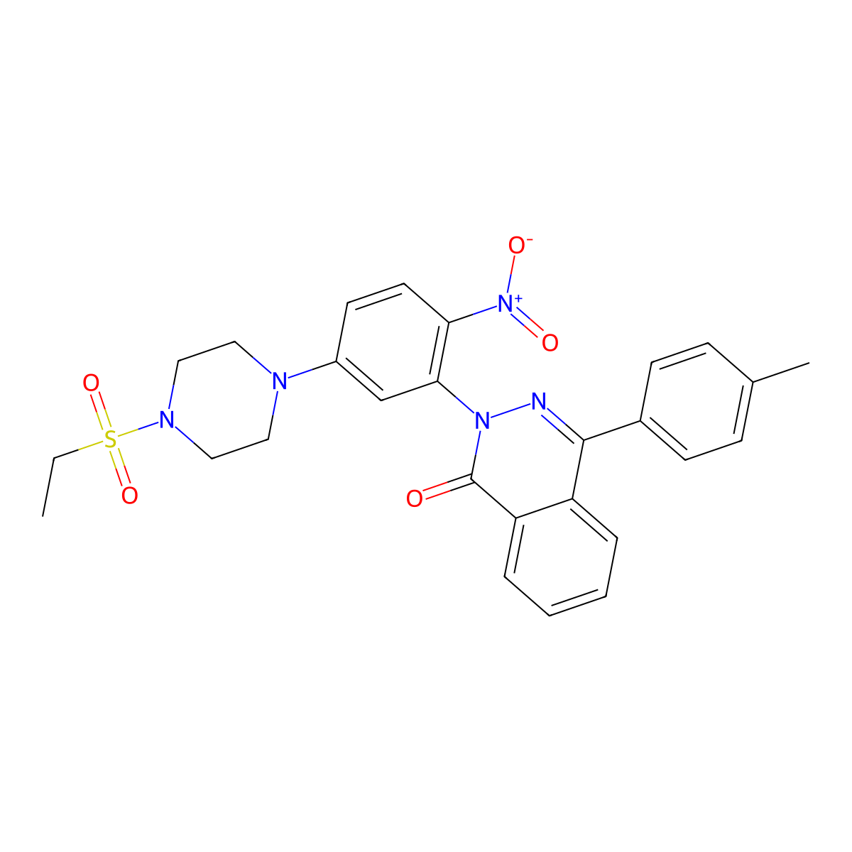 2-[5-(4-Ethylsulfonylpiperazin-1-yl)-2-nitrophenyl]-4-(4-methylphenyl)phthalazin-1-one molecular structure, CAS 593237-64-0