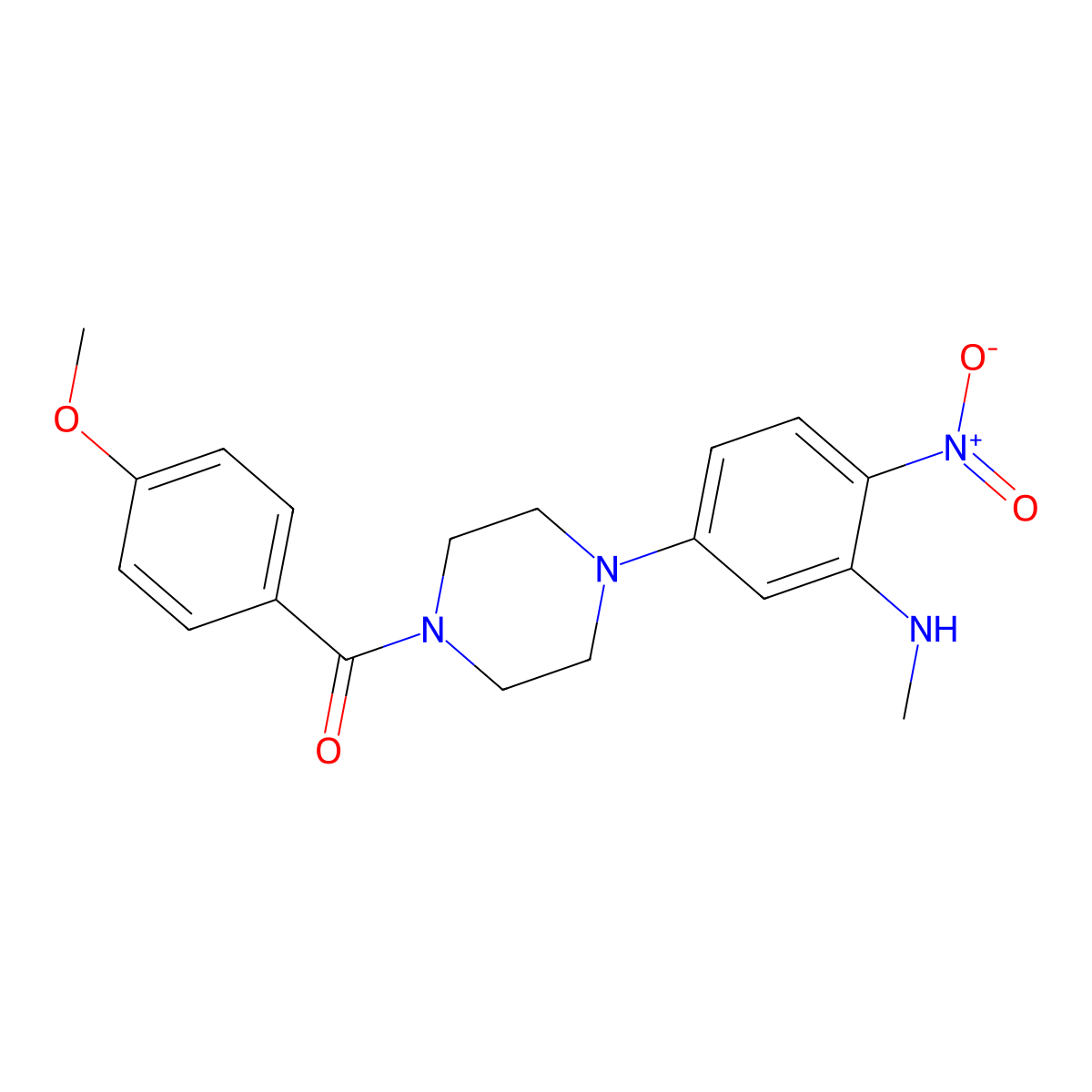 (4-Methoxyphenyl){4-[3-(methylamino)-4-nitrophenyl]piperazin-1-yl}methanone molecular structure, CAS 593237-74-2