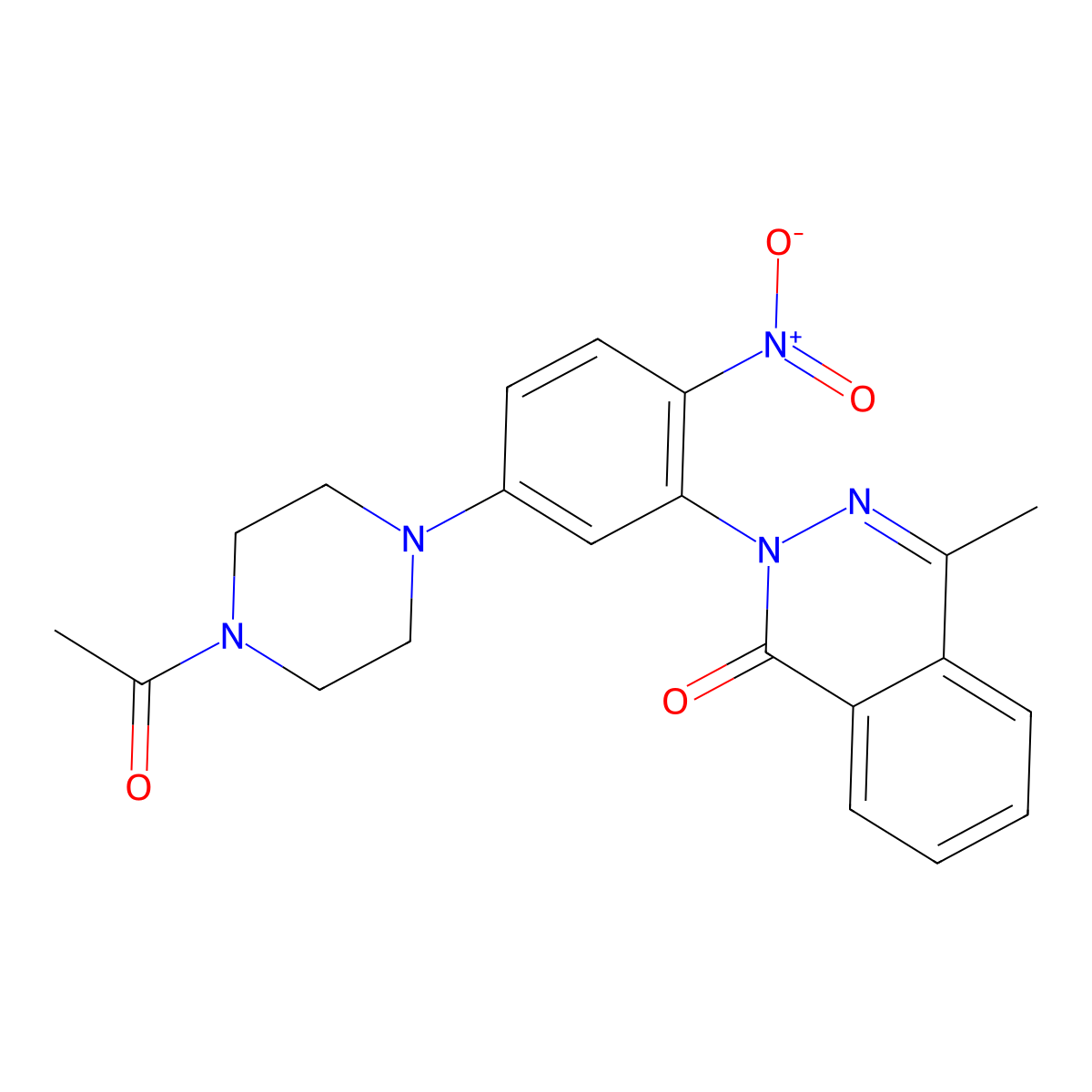 2-[5-(4-Acetylpiperazin-1-yl)-2-nitrophenyl]-4-methylphthalazin-1-one molecular structure, CAS 593237-85-5