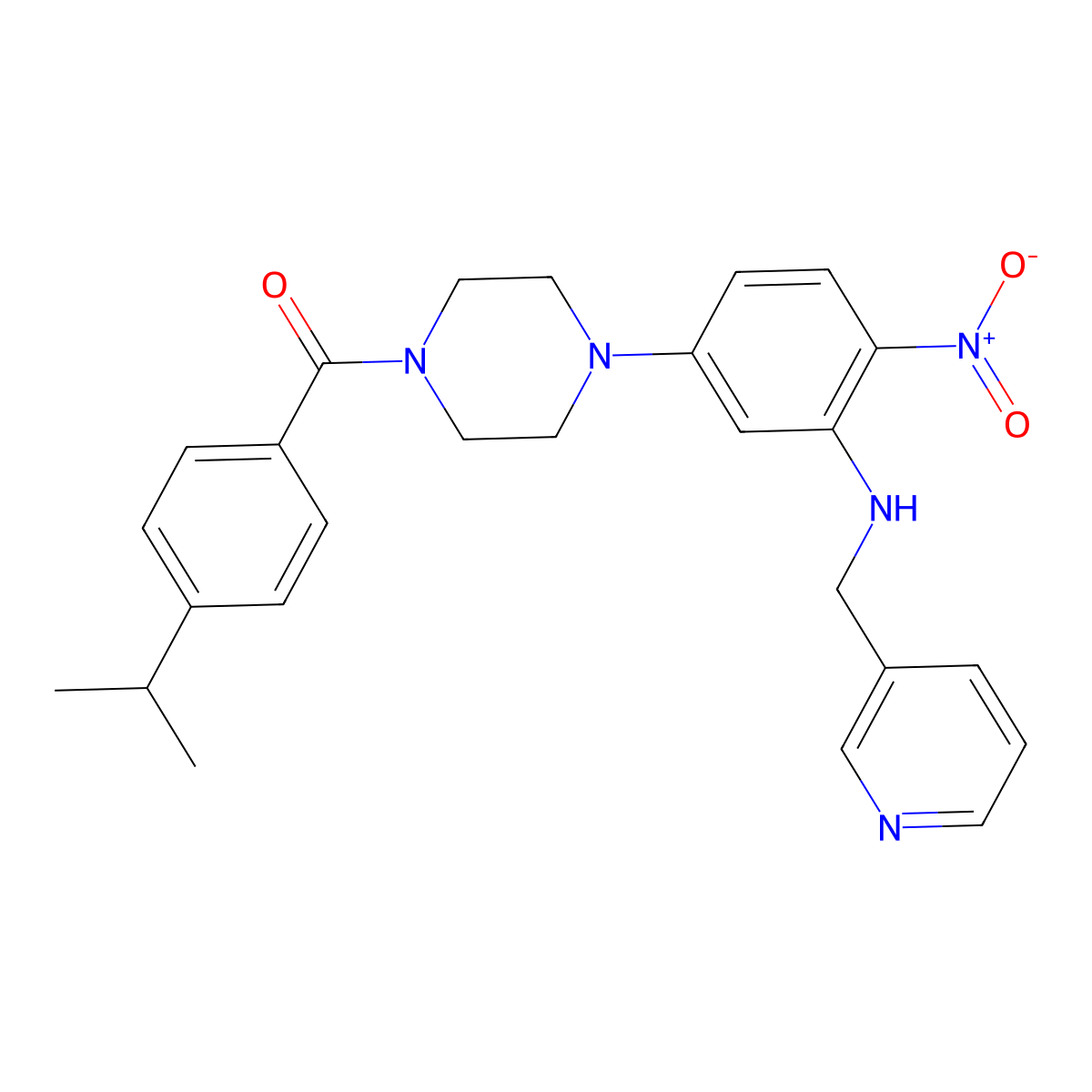 [4-[4-Nitro-3-(pyridin-3-ylmethylamino)phenyl]piperazin-1-yl]-(4-propan-2-ylphenyl)methanone molecular structure, CAS 593238-05-2