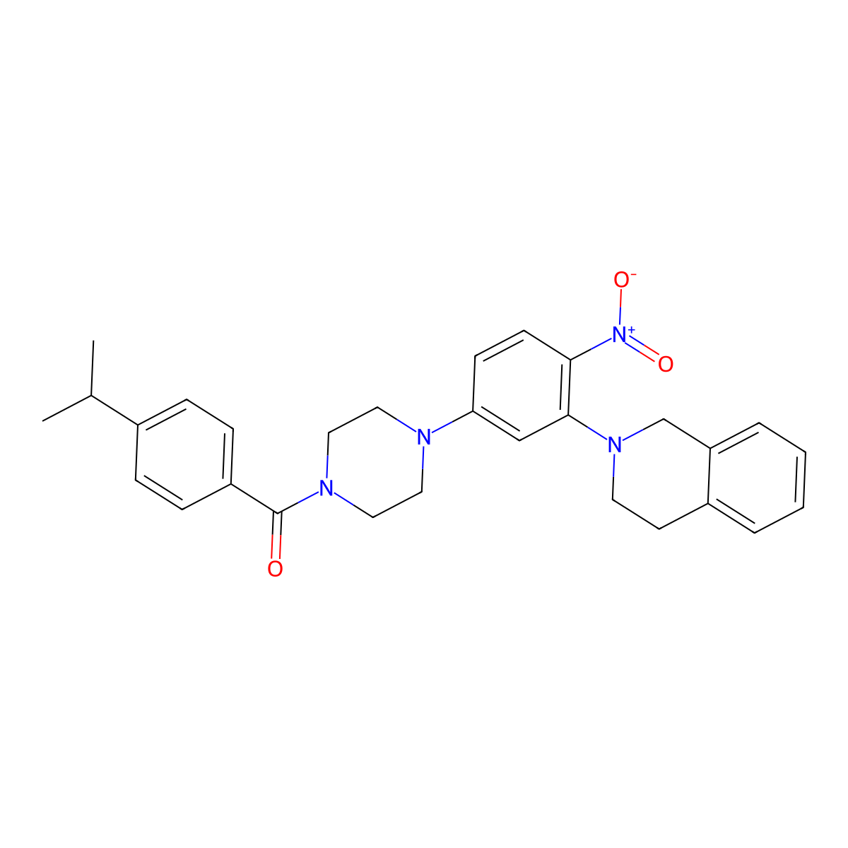[4-[3-(3,4-dihydro-1H-isoquinolin-2-yl)-4-nitrophenyl]piperazin-1-yl]-(4-propan-2-ylphenyl)methanone molecular structure, CAS 593238-06-3