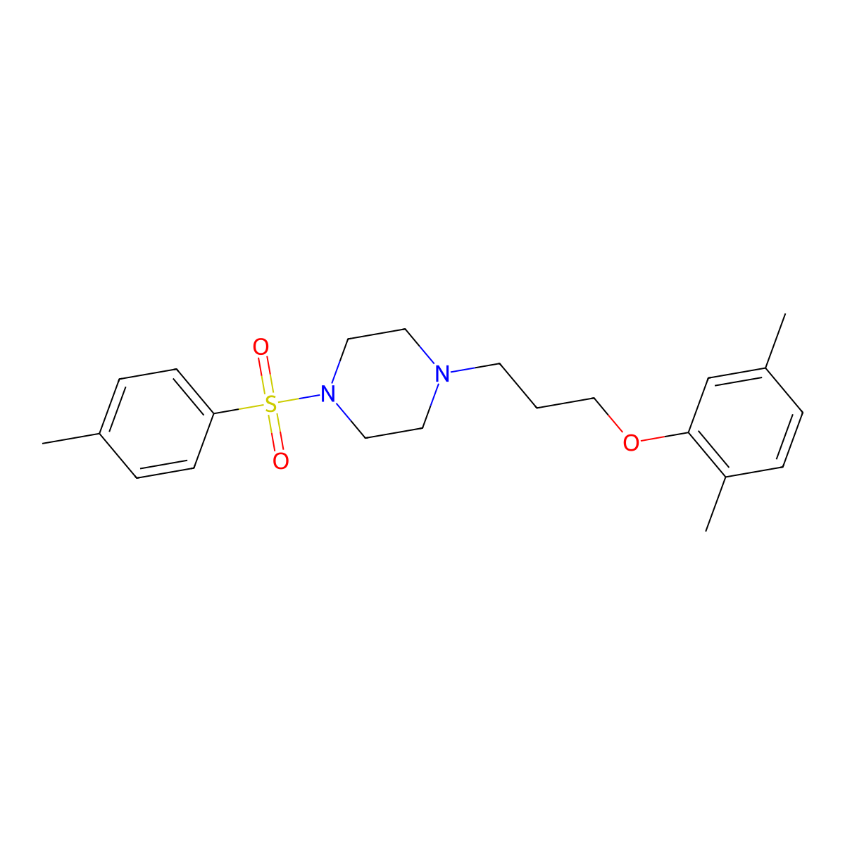1-[3-(2,5-Dimethylphenoxy)propyl]-4-(4-methylphenyl)sulfonylpiperazine molecular structure, CAS 593238-19-8