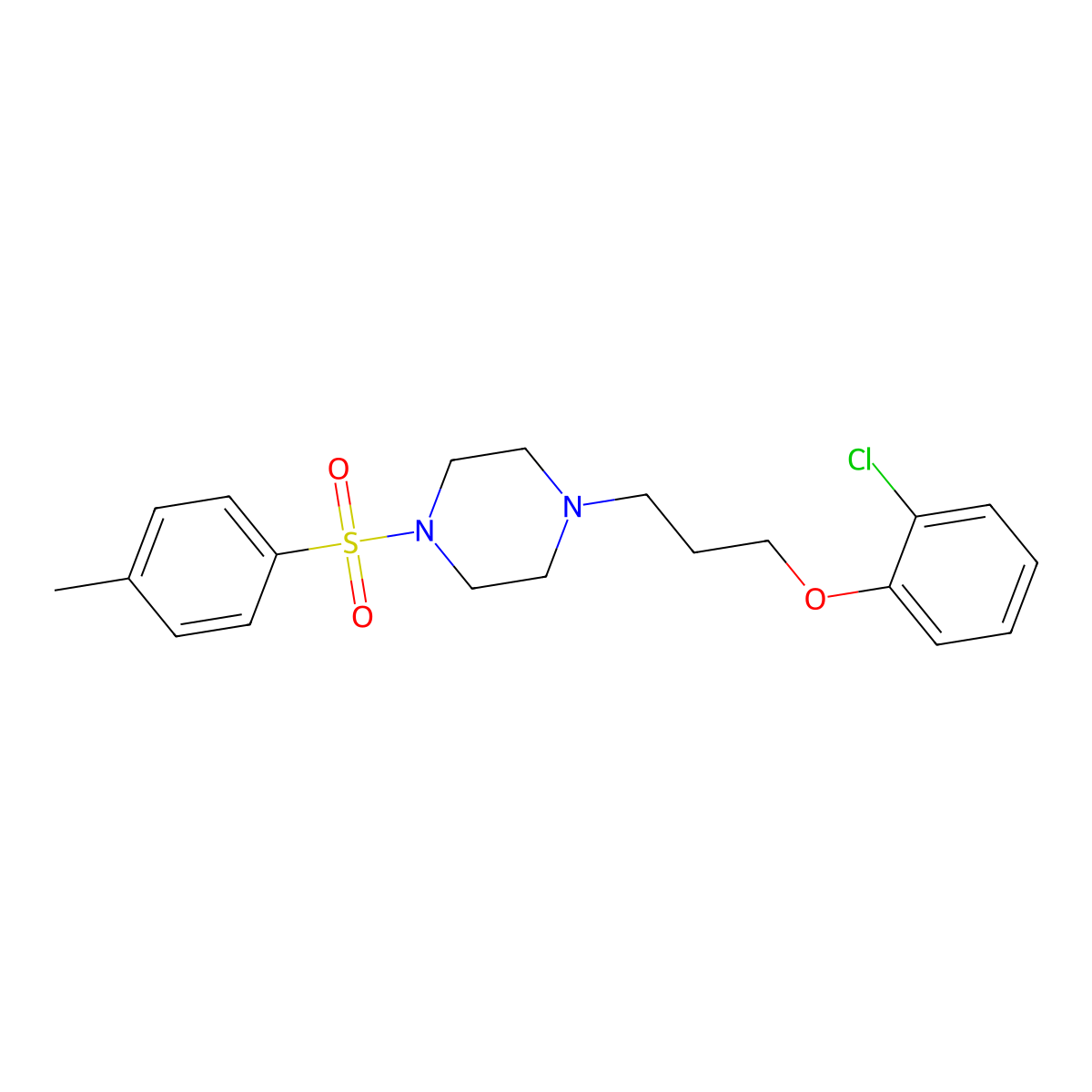 1-[3-(2-Chlorophenoxy)propyl]-4-(4-methylphenyl)sulfonylpiperazine molecular structure, CAS 593238-21-2