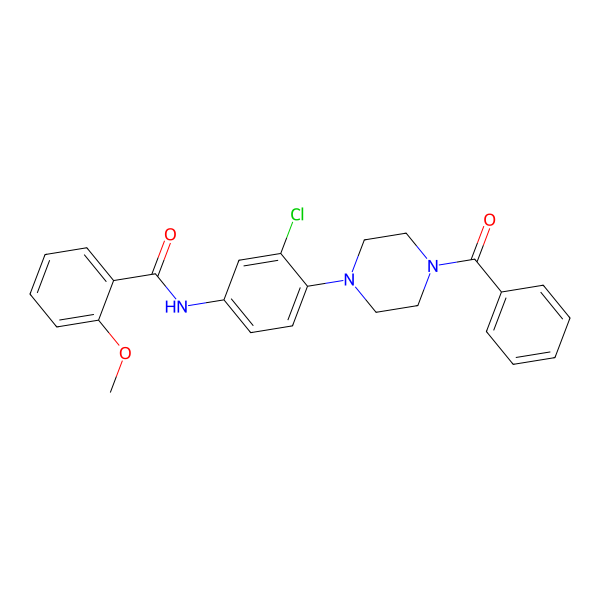 N-[4-(4-benzoylpiperazin-1-yl)-3-chlorophenyl]-2-methoxybenzamide molecular structure, CAS 593239-65-7