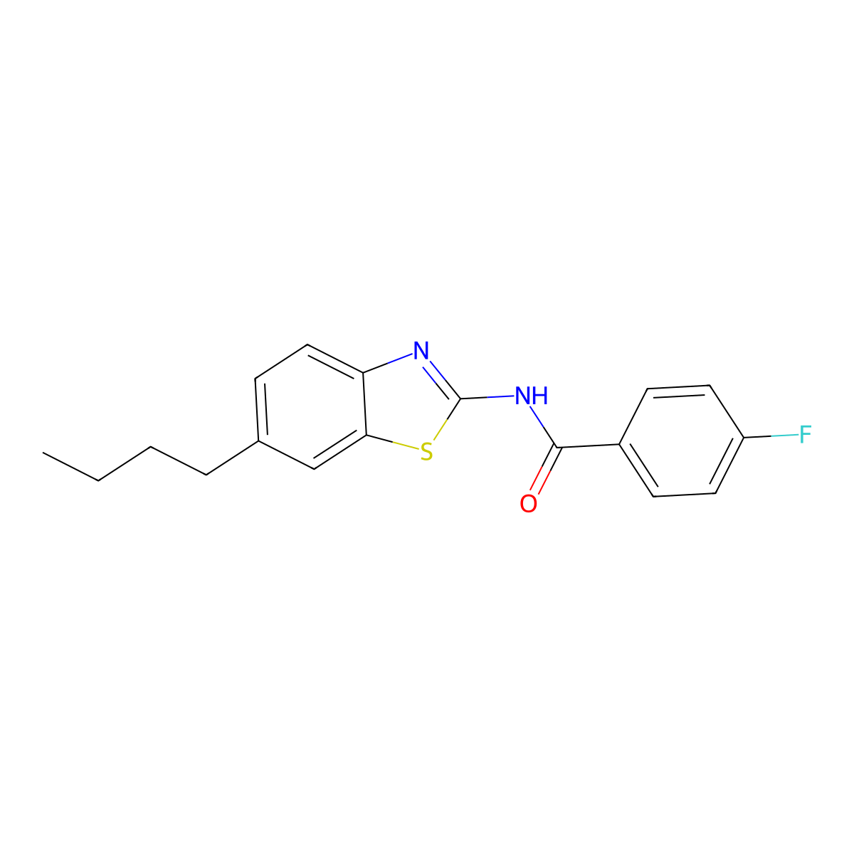 N-(6-butyl-1,3-benzothiazol-2-yl)-4-fluorobenzamide molecular structure, CAS 593240-05-2