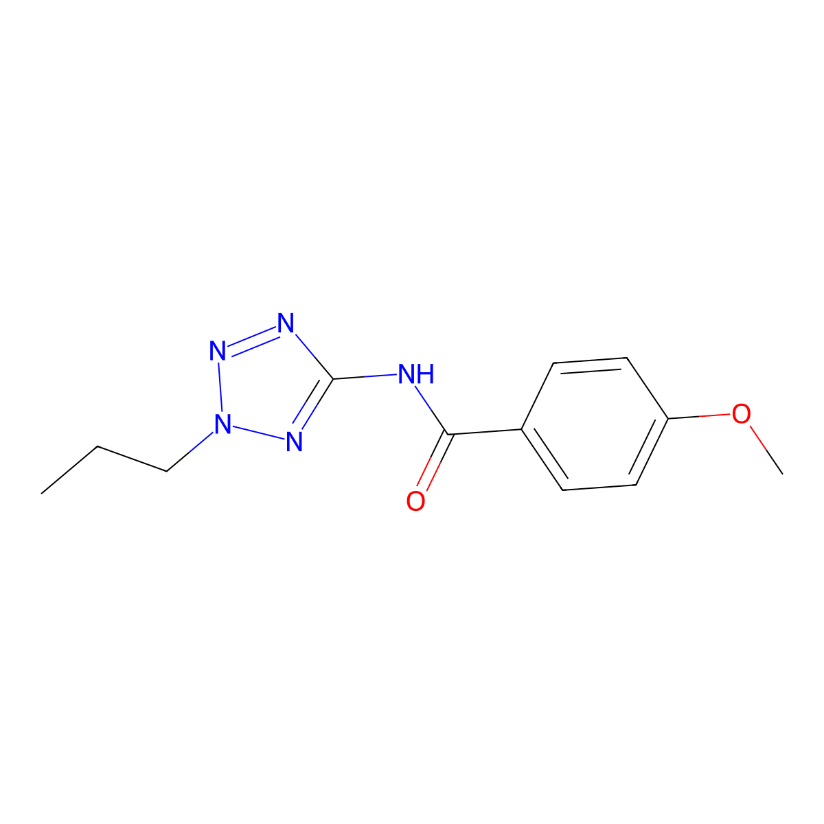 4-methoxy-N-(2-propyltetrazol-5-yl)benzamide molecular structure, CAS 593240-37-0