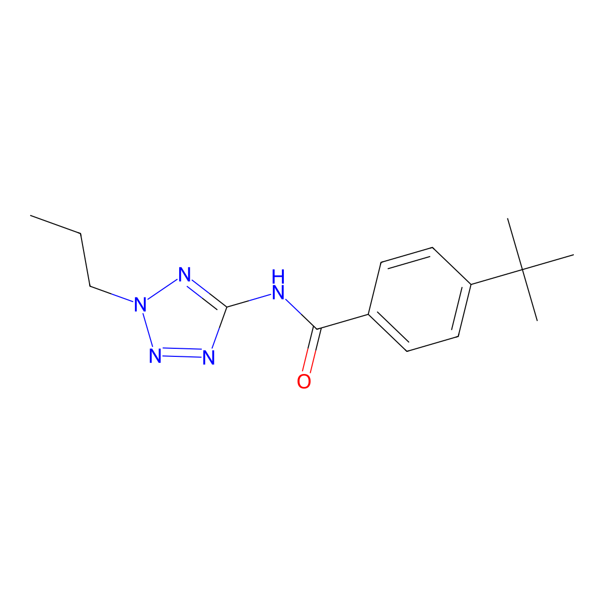 4-tert-butyl-N-(2-propyltetrazol-5-yl)benzamide molecular structure, CAS 593240-41-6