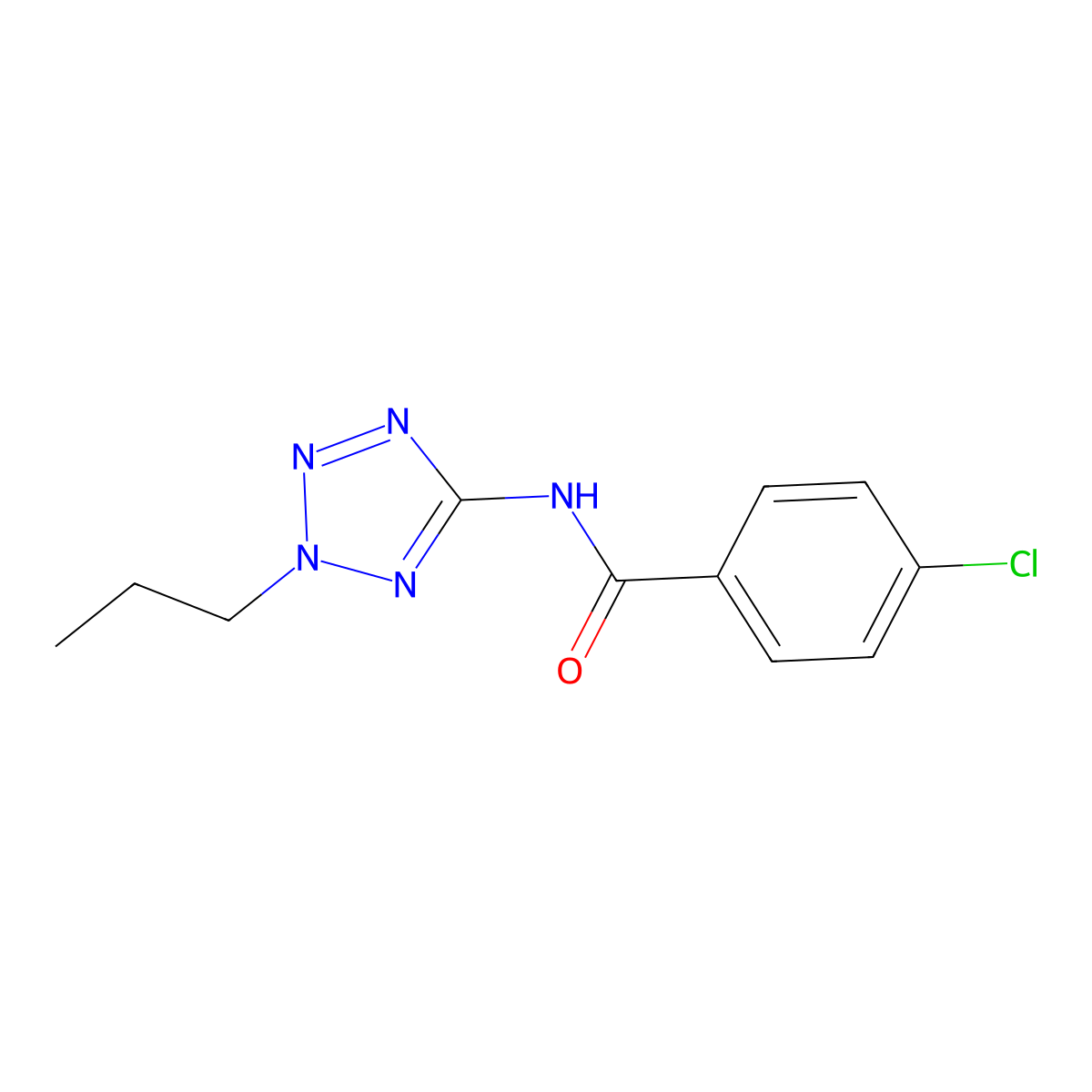 4-chloro-N-(2-propyltetrazol-5-yl)benzamide molecular structure, CAS 593240-48-3