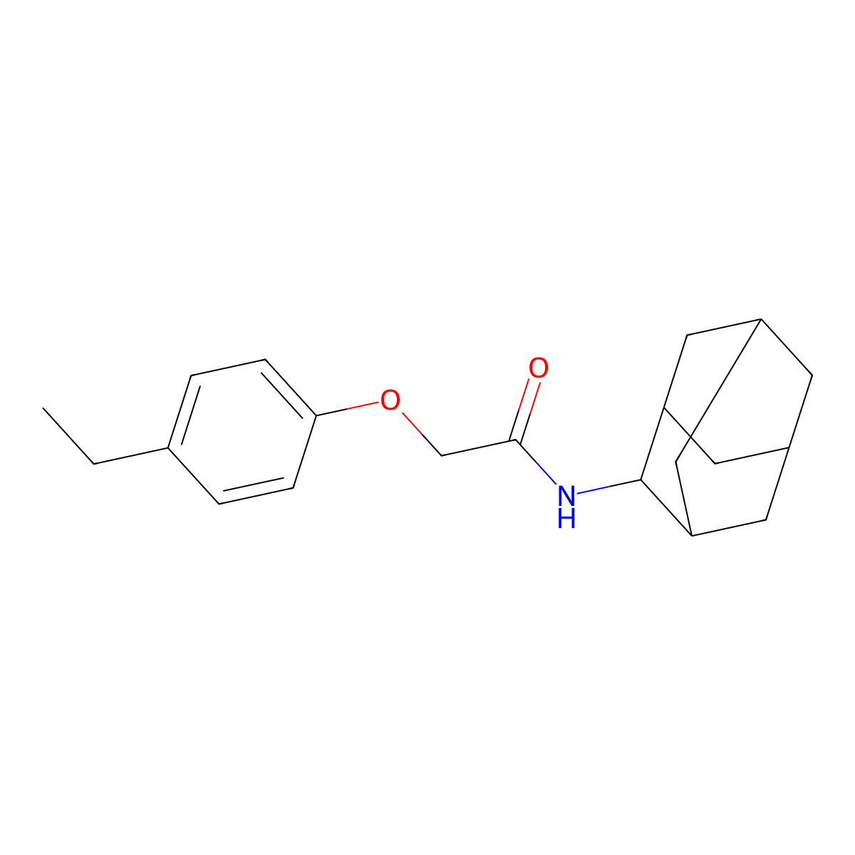 N-(2-adamantyl)-2-(4-ethylphenoxy)acetamide molecular structure, CAS 593240-69-8
