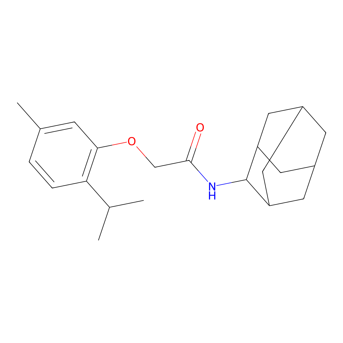 N-(2-adamantyl)-2-(5-methyl-2-propan-2-ylphenoxy)acetamide molecular structure, CAS 593240-71-2