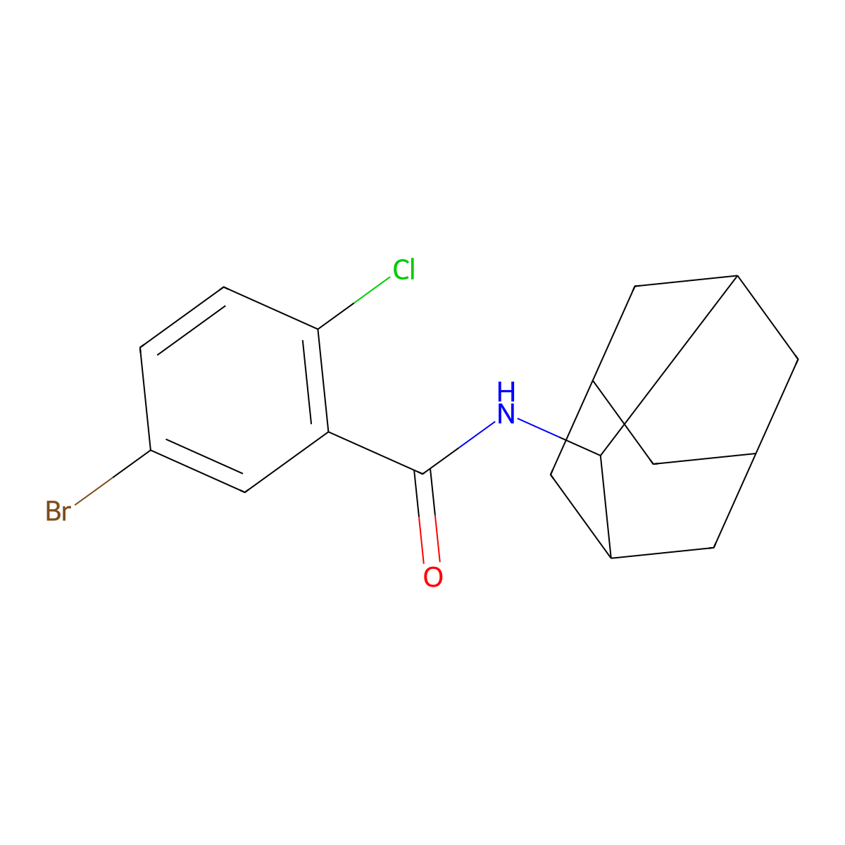 N-(2-adamantyl)-5-bromo-2-chlorobenzamide molecular structure, CAS 593240-81-4