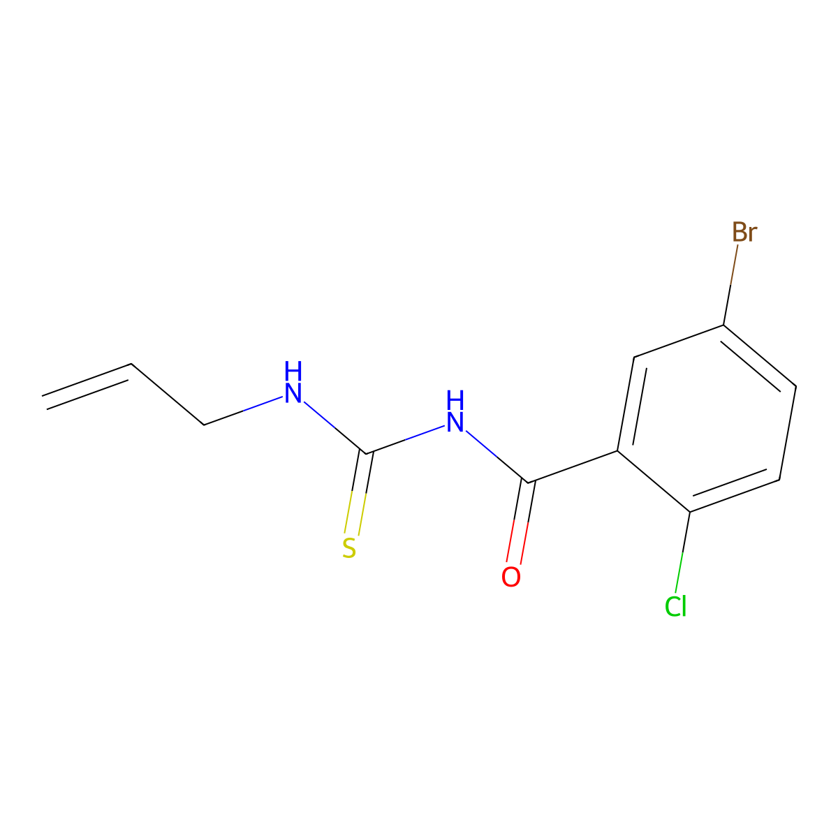 5-bromo-2-chloro-N-(prop-2-en-1-ylcarbamothioyl)benzamide molecular structure, CAS 593241-06-6