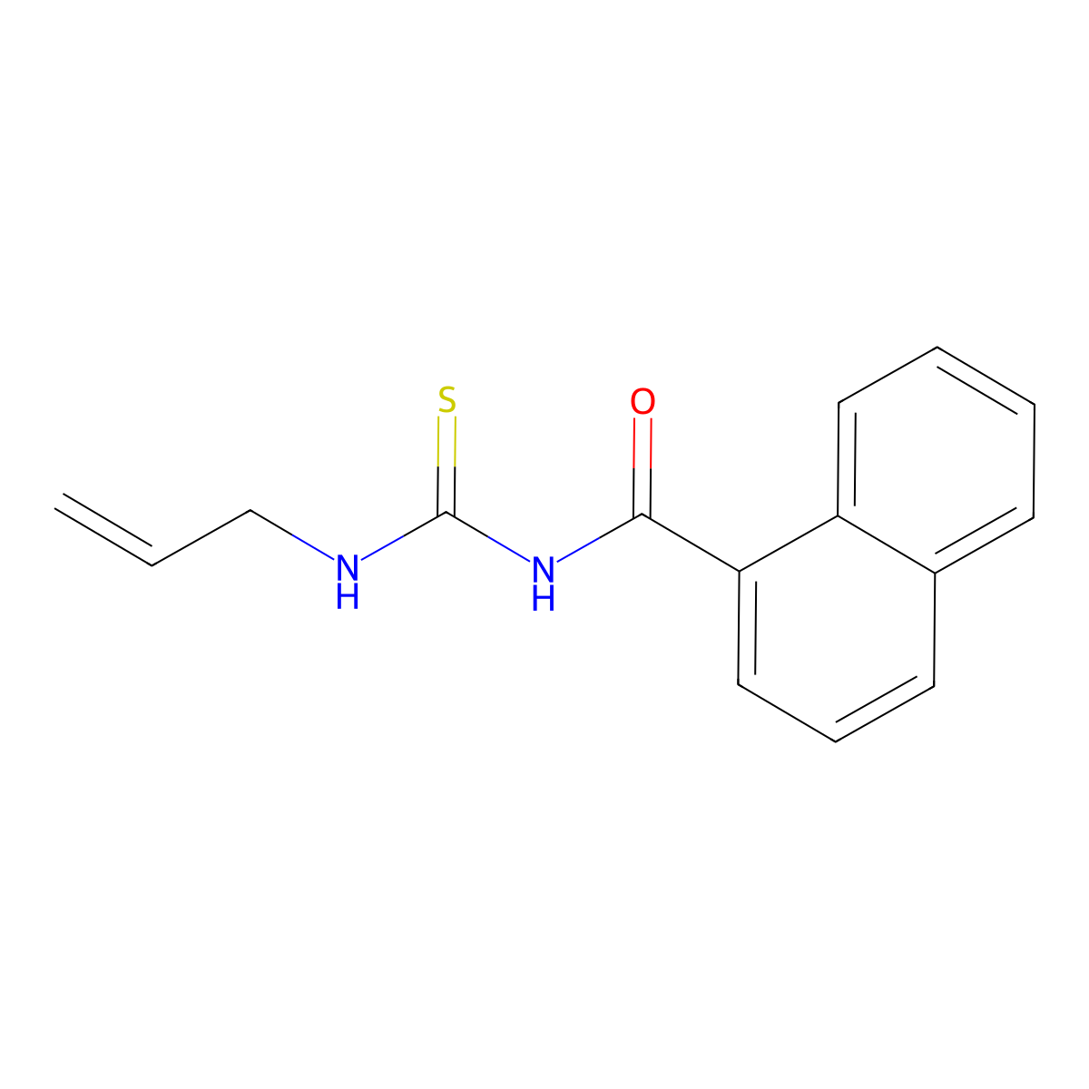 N-(prop-2-enylcarbamothioyl)naphthalene-1-carboxamide molecular structure, CAS 593241-08-8