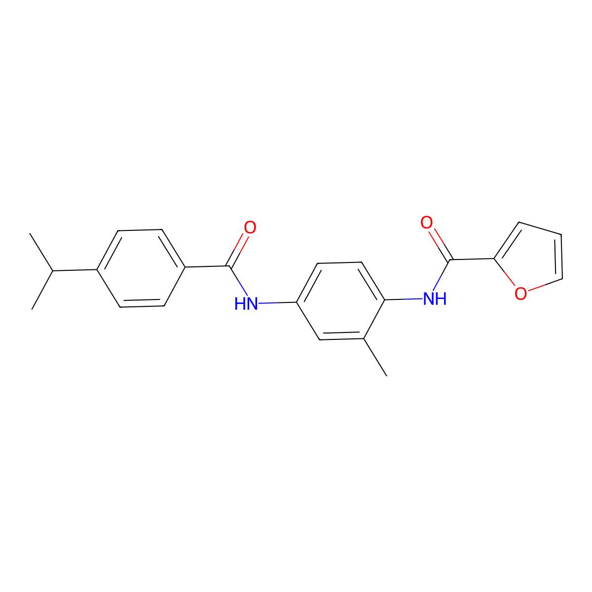 N-[2-methyl-4-[(4-propan-2-ylbenzoyl)amino]phenyl]furan-2-carboxamide molecular structure, CAS 593241-28-2
