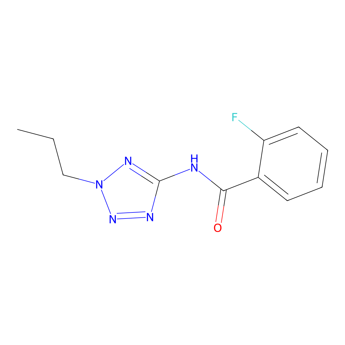 2-Fluoro-N-(2-propyl-2H-tetrazol-5-yl)benzamide molecular structure, CAS 593241-41-9