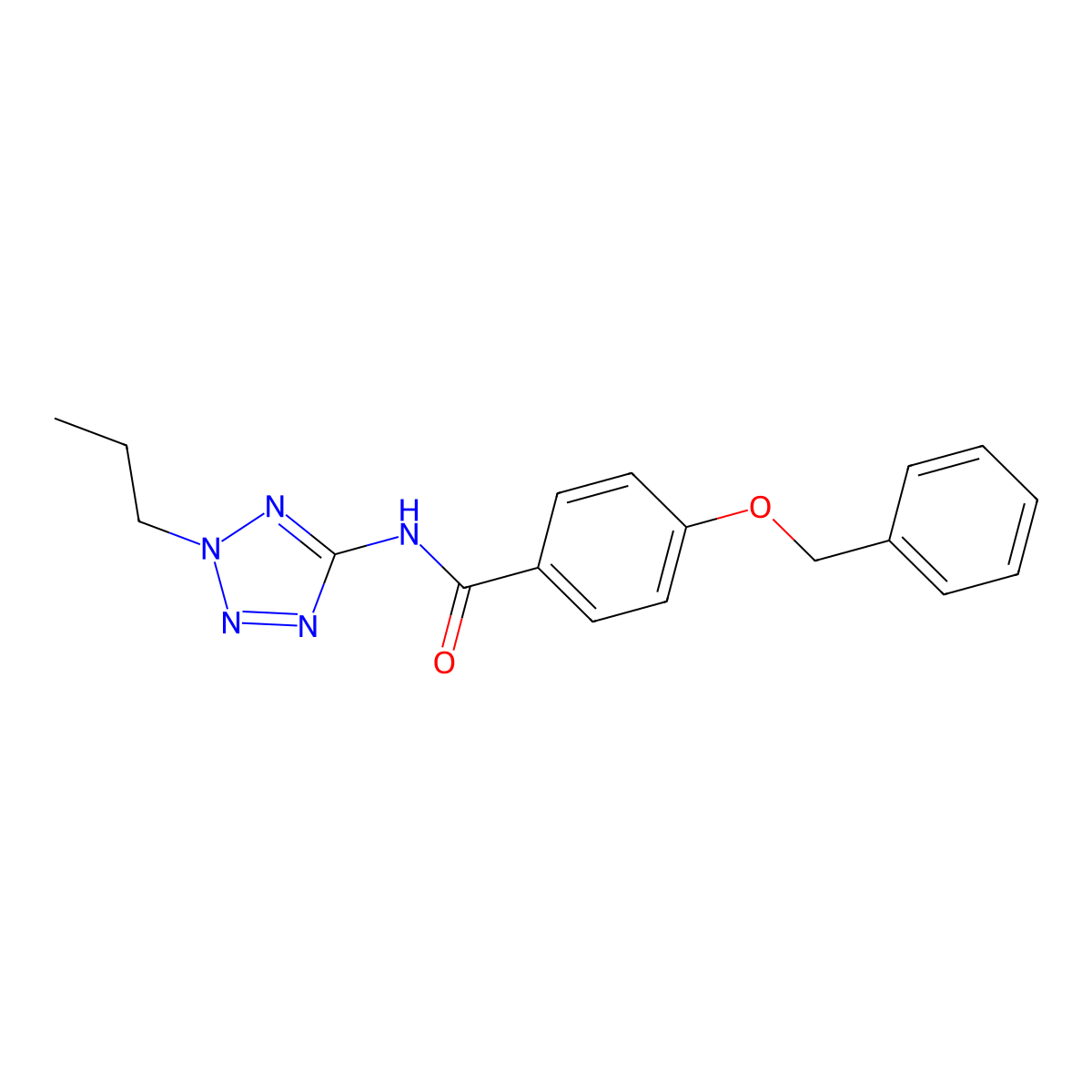 4-phenylmethoxy-N-(2-propyltetrazol-5-yl)benzamide molecular structure, CAS 593241-44-2