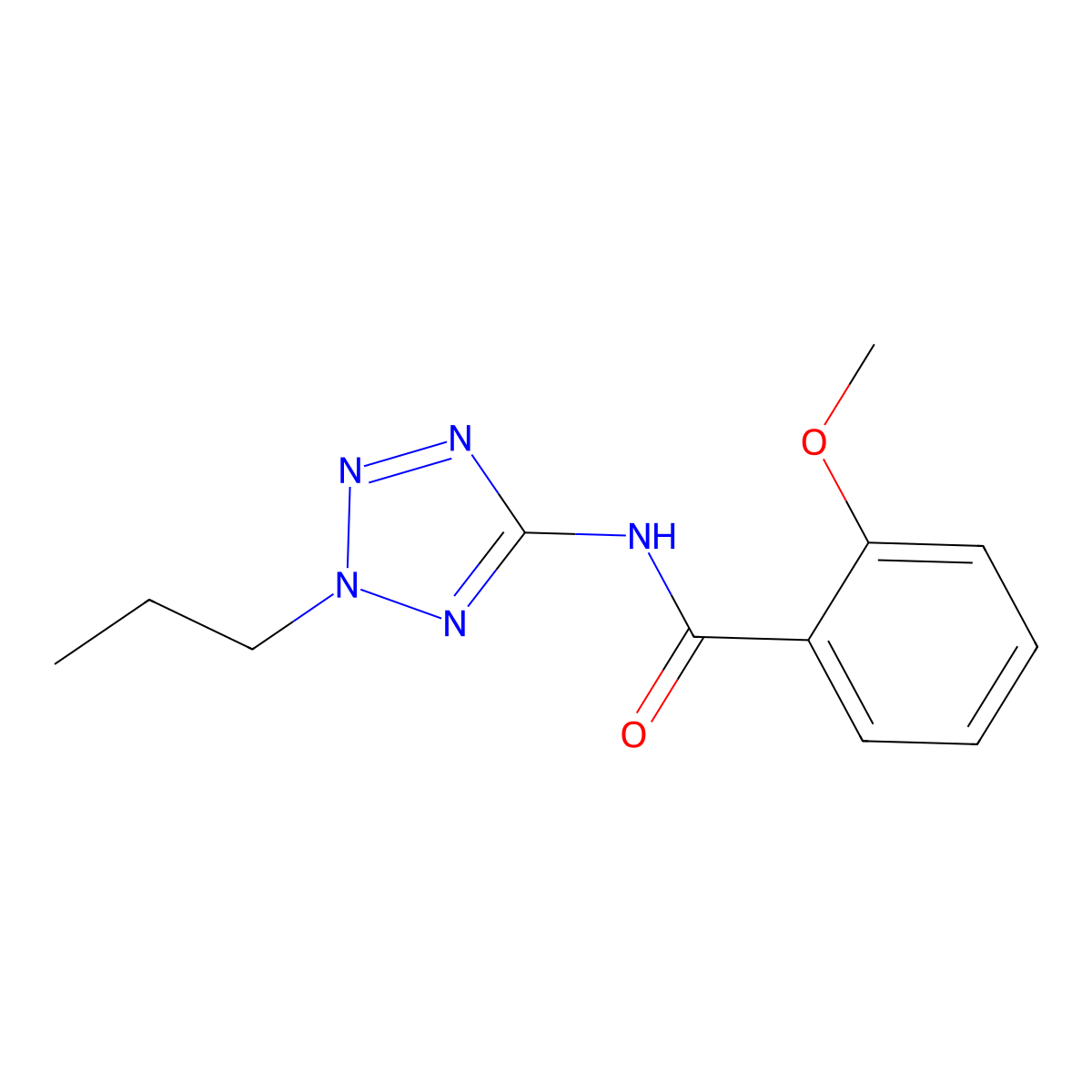 2-methoxy-N-(2-propyltetrazol-5-yl)benzamide molecular structure, CAS 593241-45-3