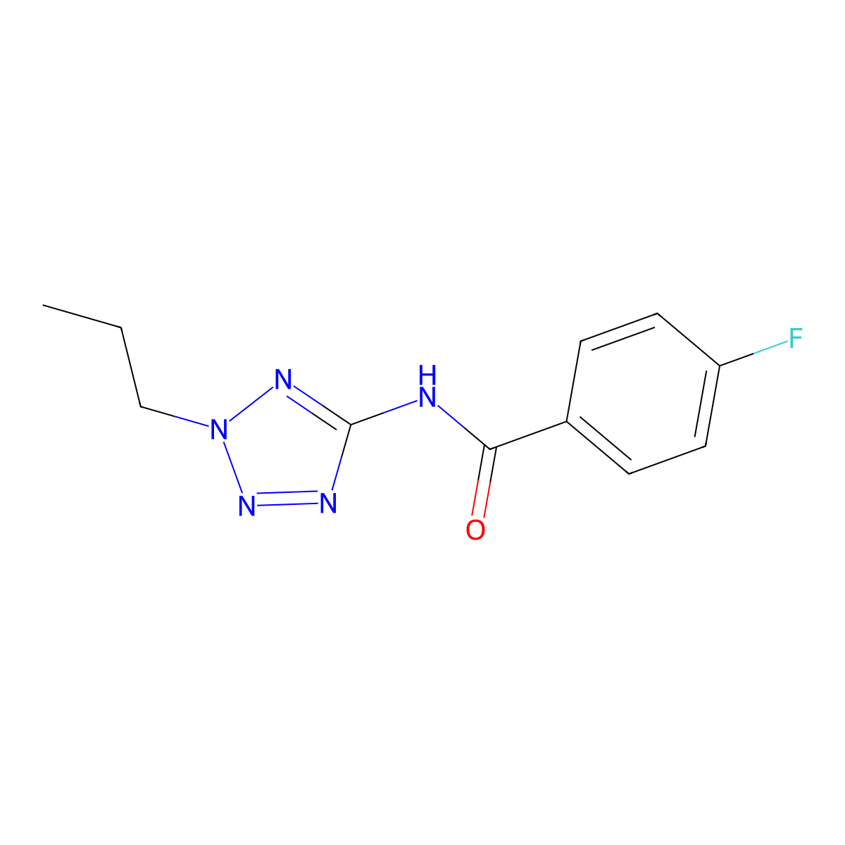 4-fluoro-N-(2-propyl-2H-tetrazol-5-yl)benzamide molecular structure, CAS 593241-46-4