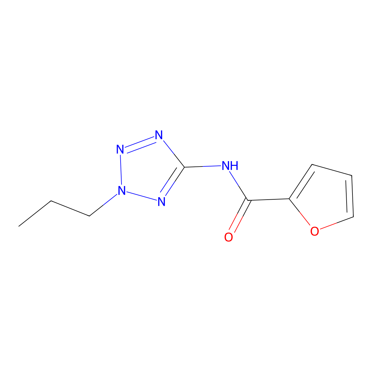 N-(2-propyltetrazol-5-yl)furan-2-carboxamide molecular structure, CAS 593241-52-2