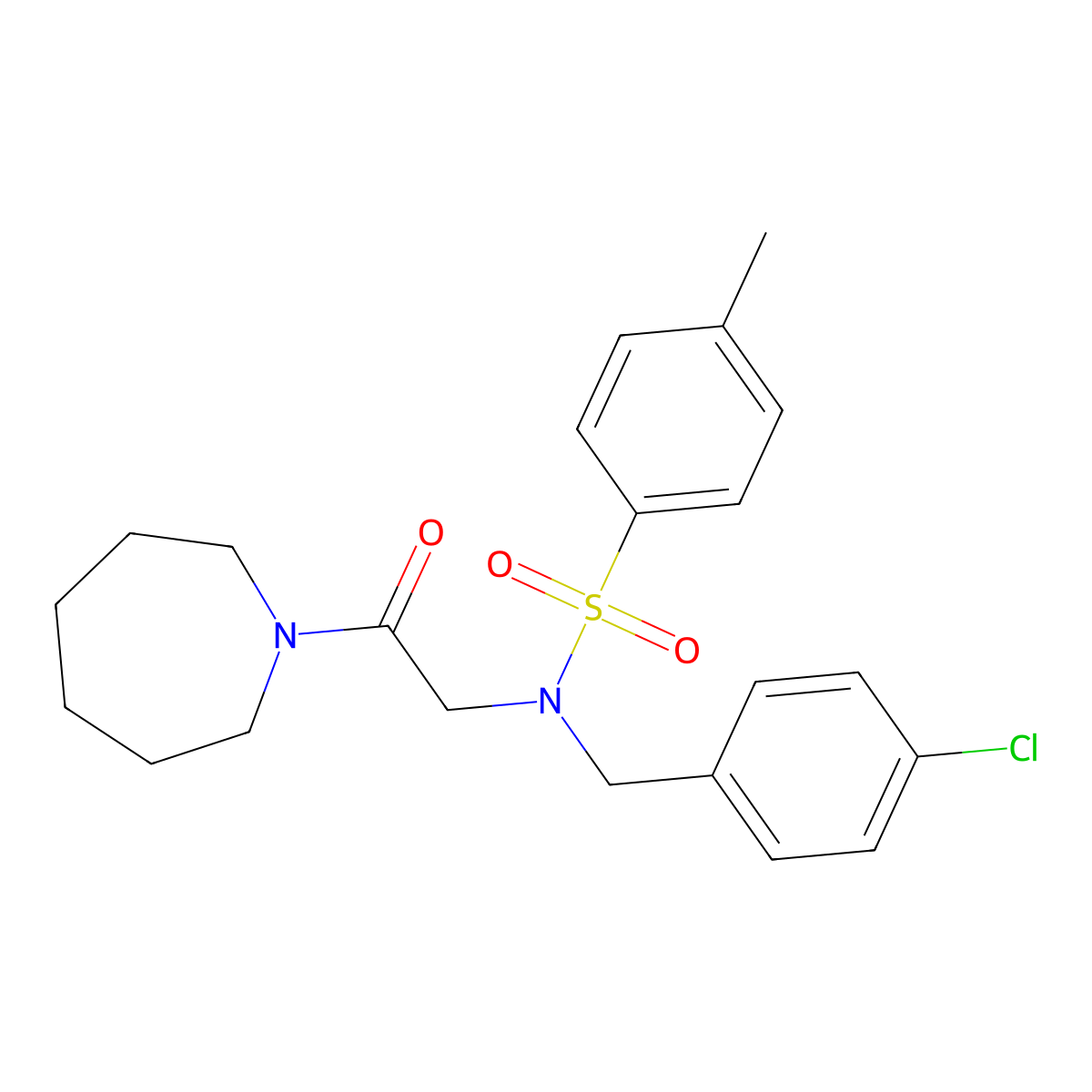 N-[2-(azepan-1-yl)-2-oxoethyl]-N-(4-chlorobenzyl)-4-methylbenzenesulfonamide molecular structure, CAS 593242-82-1