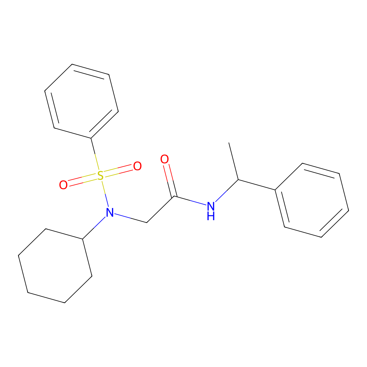 2-[benzenesulfonyl(cyclohexyl)amino]-N-(1-phenylethyl)acetamide molecular structure, CAS 593243-53-9