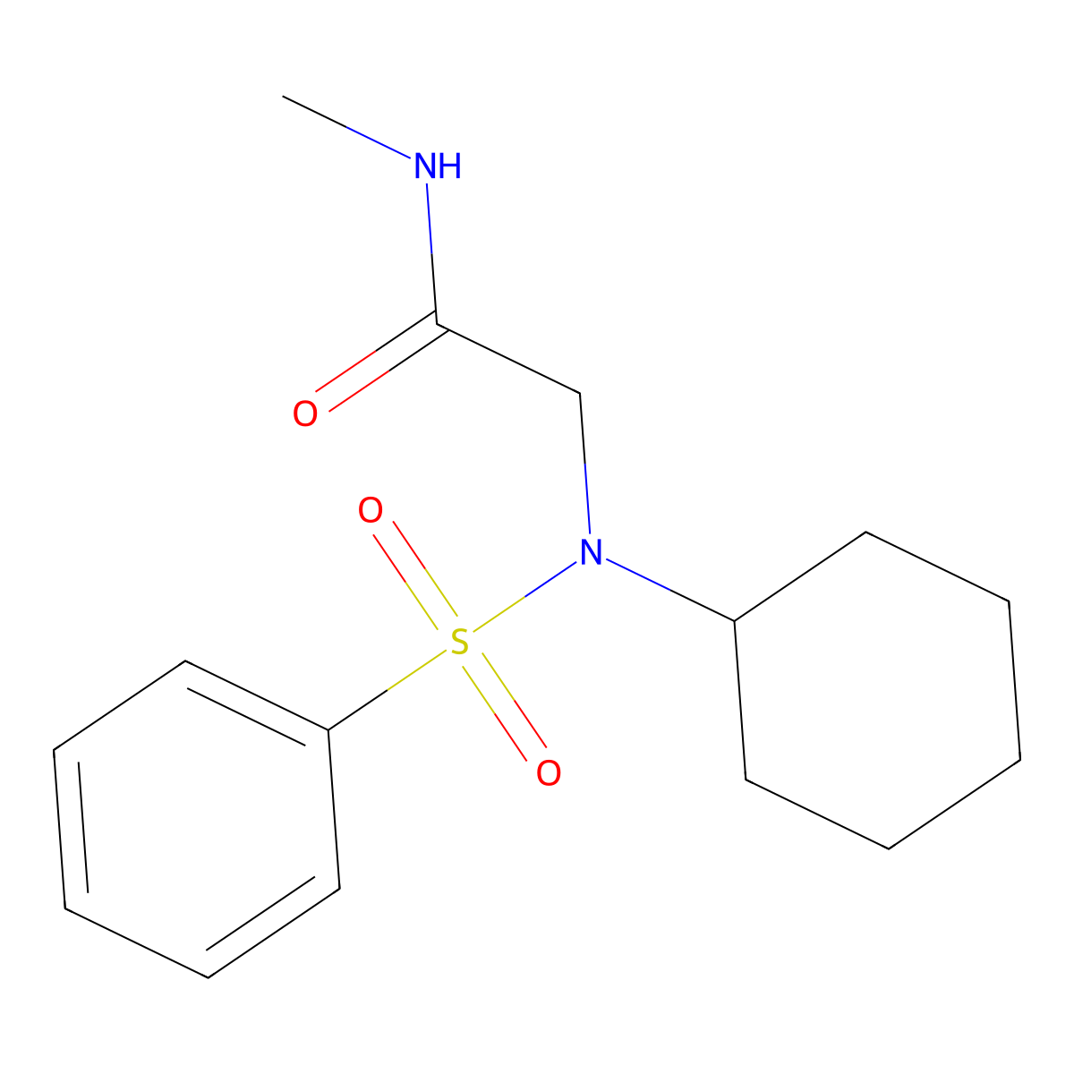 2-[benzenesulfonyl(cyclohexyl)amino]-N-methylacetamide molecular structure, CAS 593243-93-7