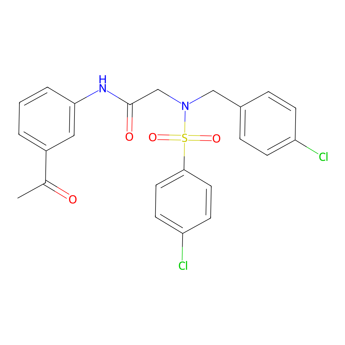 N-(3-acetylphenyl)-2-{(4-chlorobenzyl)[(4-chlorophenyl)sulfonyl]amino}acetamide molecular structure, CAS 593244-22-5
