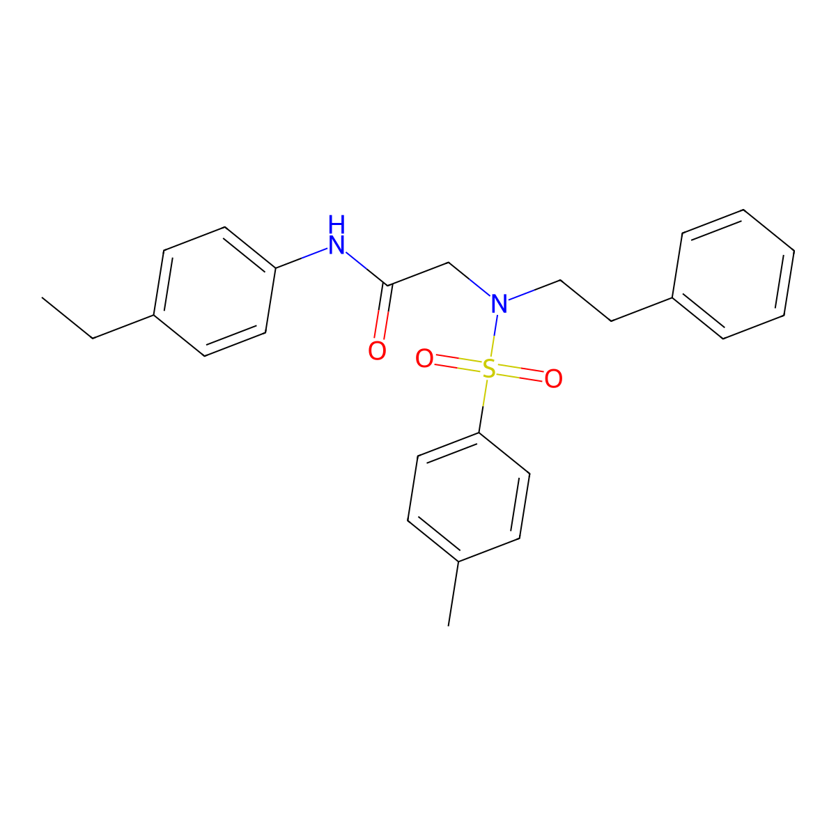 N-(4-ethylphenyl)-N~2~-[(4-methylphenyl)sulfonyl]-N~2~-(2-phenylethyl)glycinamide molecular structure, CAS 593244-55-4