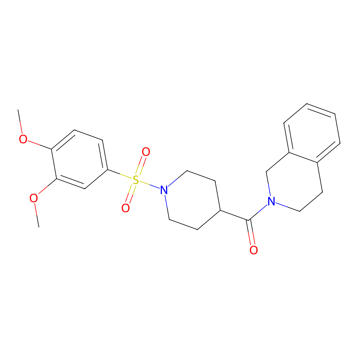 3,4-dihydroisoquinolin-2(1H)-yl{1-[(3,4-dimethoxyphenyl)sulfonyl]piperidin-4-yl}methanone molecular structure, CAS 593244-82-7