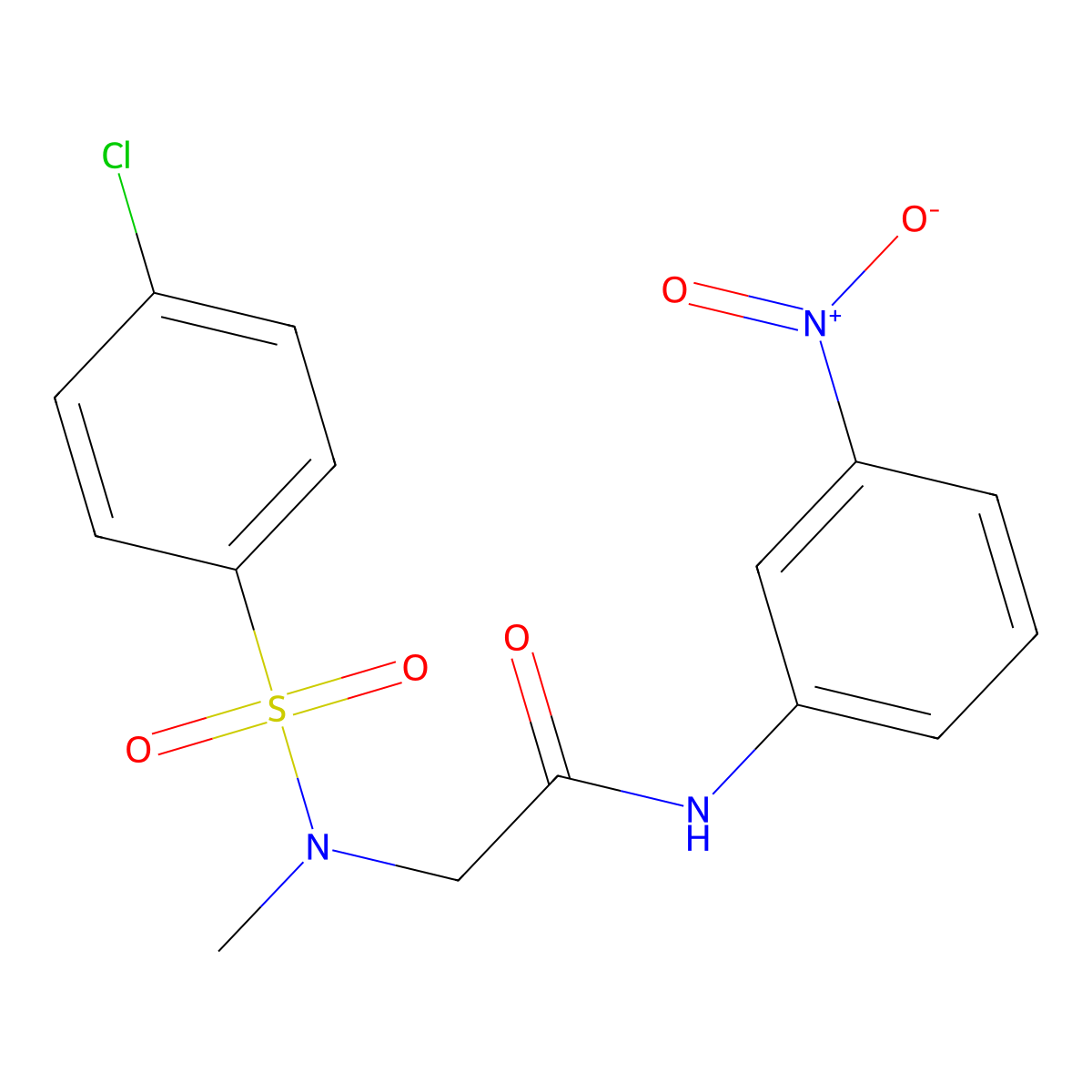 2-[(4-chlorophenyl)sulfonyl-methylamino]-N-(3-nitrophenyl)acetamide molecular structure, CAS 593245-05-7