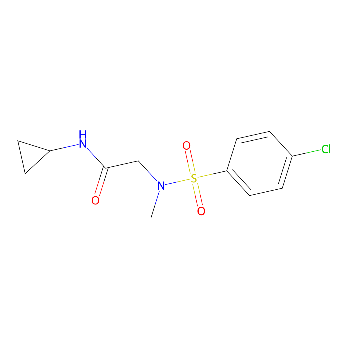 2-[(4-chlorophenyl)sulfonyl-methylamino]-N-cyclopropylacetamide molecular structure, CAS 593245-06-8