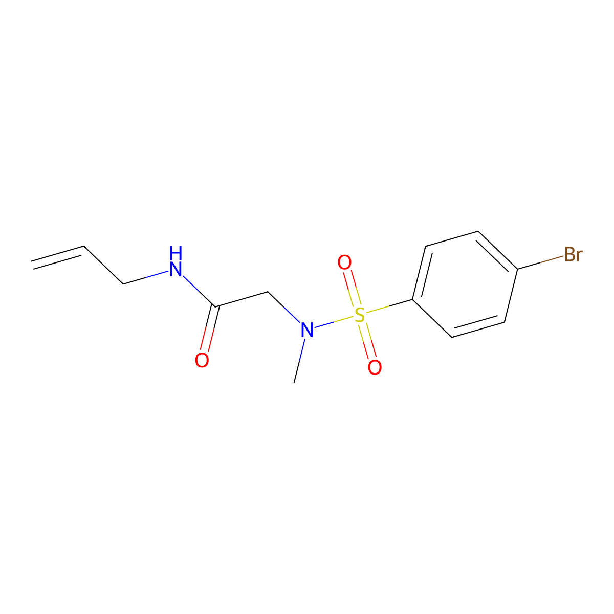 2-[(4-bromophenyl)sulfonyl-methylamino]-N-prop-2-enylacetamide molecular structure, CAS 593245-09-1