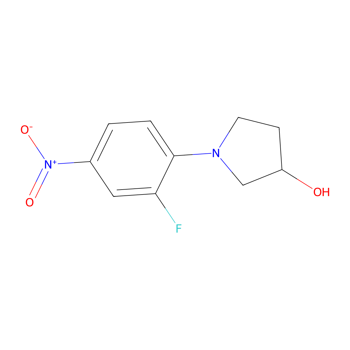 1-(2-Fluoro-4-nitrophenyl)pyrrolidin-3-ol molecular structure, CAS 593249-19-5
